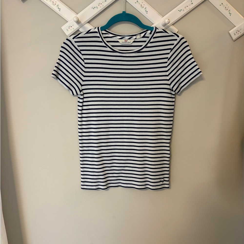 Vineyard Vines Classic Navy and White Striped Tee
